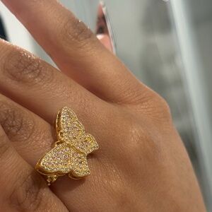 Gold butterfly ring